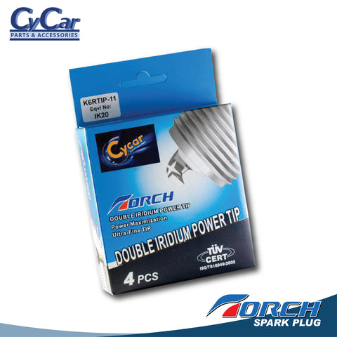 Torch Iridium Spark Plug (K6RTIP-11) - SET OF 4 (1 box) or  SET OF 12 (3 boxes) or SET OF 20 (5 boxes)