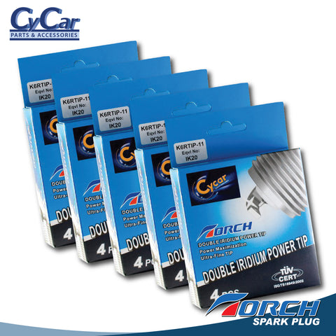 Torch Iridium Spark Plug (K6RTIP-11) - SET OF 4 (1 box) or  SET OF 12 (3 boxes) or SET OF 20 (5 boxes)