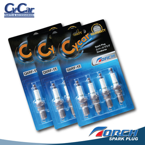 Torch Spark Plug (Q6RF-11) - SET OF 4 (1 pack) or SET OF 12 (3 packs) or SET OF 20 (5 packs)