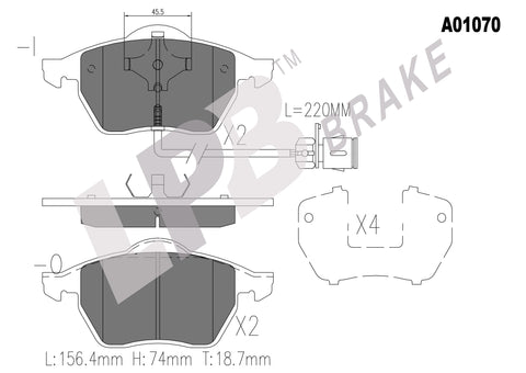 NA01070 Front Pads Audi A6 C4/4A