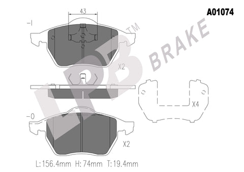 NA01074 Front Pads Audi TT 8N3 TFSI