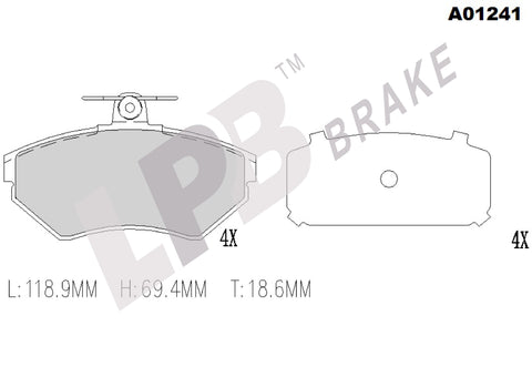 NA01241 Front Pads Audi A4 B5/8D2