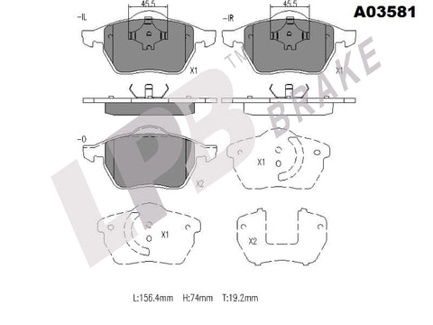 NA03581 Front Pads Audi A4 B6/8E2