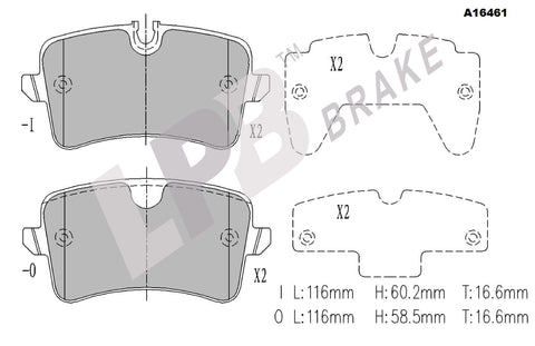 NA16461 Rear Pads Audi A5 8TS TFSI , A6 C7/4G2 , A7 4G8