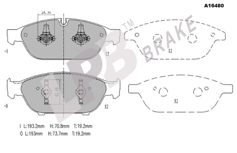 NA16480 Front Pads Audi A6 C7/4G2 (Hybrid) , A7 4G8, A8 D4/4H