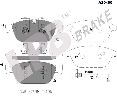 NA20400 Front Pads Audi A8 D4/4H TFSI Quattro