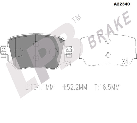 NA22340 Rear Pads Audi Q3 8U  TFSI Quattro, A1 8X1/8XK