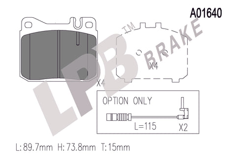 NA01640 Front Pads M/Benz E-Class W123 / W126