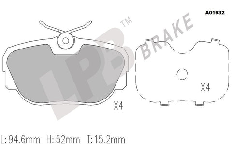 NA01932 Rear Pads Land Rover Discovery 2 L318 TD5