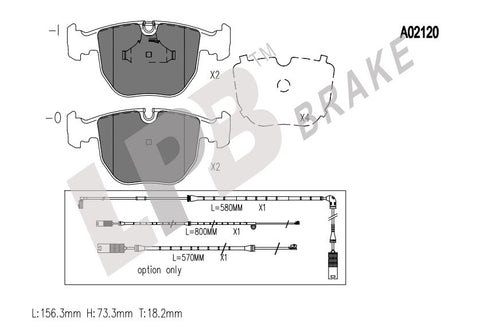 NA02120 Front Pads BMW 5 Series E39 520i