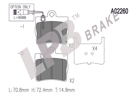 NA02260 Rear Pads M/Benz W220/V220 , C215