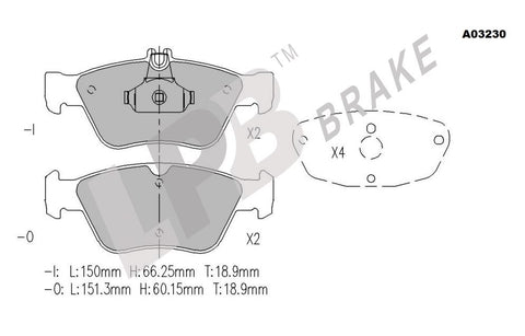 NA03230 Front Pads M/Benz C-Class W202 C200 Komp