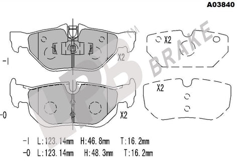 NA03840 Rear Pads BMW 1 Series E87 / 3 Series E90 / X1 E84