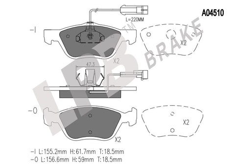 NA04510 Front Pads Alfa Romeo 147