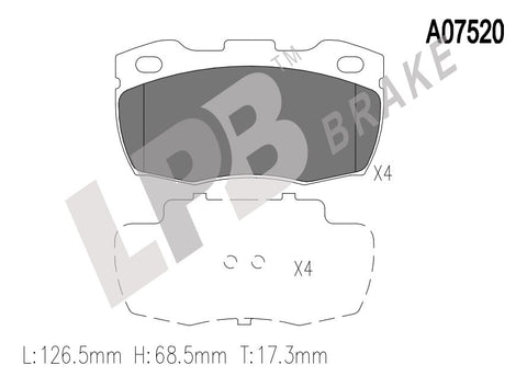 NA07520 Front Pads Land Rover Defender L317