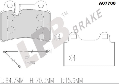 NA07700 Rear Pads VW Touareg 7L