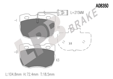 NA08350 Front Pads Land Rover Defender 300