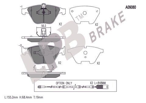 NA09080 Front Pads BMW 5-Series, 6-Series, 7-Series