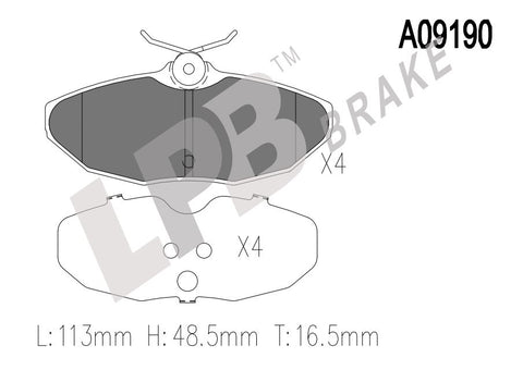NA09190 Rear Pads Jaguar S-Type / XJ6 X350
