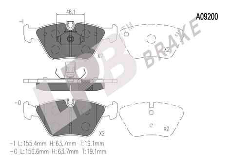 NA09200 Front Pads BMW 3 Series E46 , X3 E83