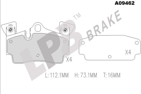 NA09462 Rear Pads Porsche Cayenne 9PA 4.8 S Turbo