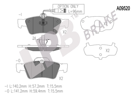 NA09520 Rear Pads M/Benz E-Class W211