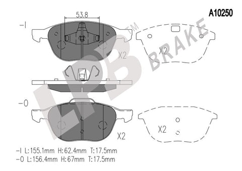 NA10250 Front Pads Volvo S40 II / Mazda Biante