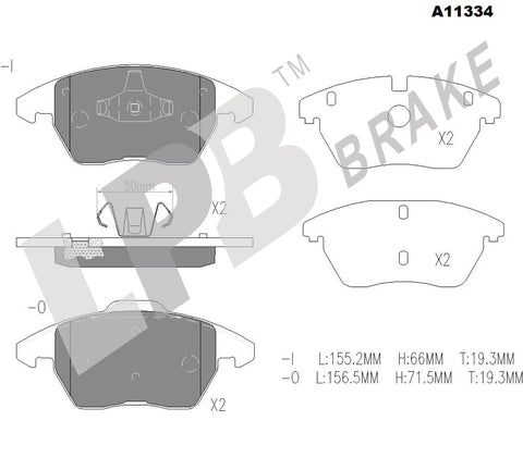 NA11334 Front Pads Peugeot 208  Allure , 308 T7 , 408 I