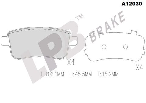 NA12030 Rear Pads Renault Megane III