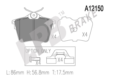 NA12150 Rear Pads Peugeot 407