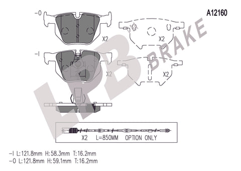 NA12160 Rear Pads BMW 5,6-Series E60 / E61 / E63