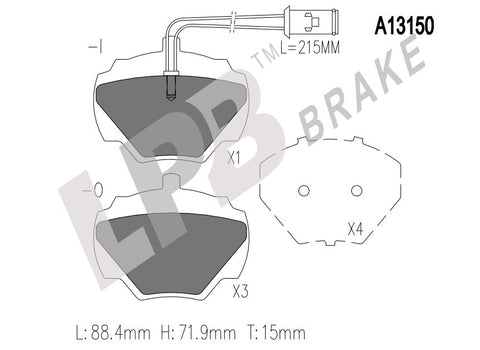 NA13150 Rear Pads Land Rover Defender 300