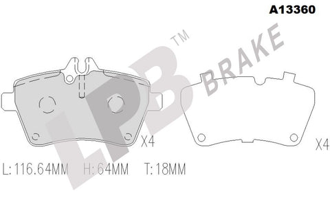 NA13360 Front Pads M/Benz A-Class W169 1st G A170