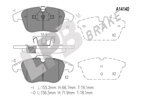 NA14140 Front Pads Volvo S60 / V60 / S80 II /Peugeot 508