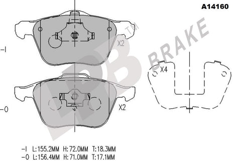 NA14160 Front Pads Volvo V70 SW / XC90 I T6