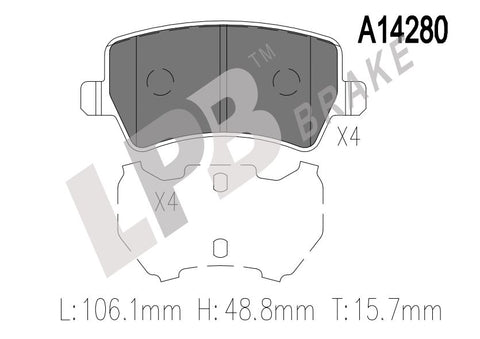 NA14280 Rear Pads Volvo S60 II / XC60 / S80 II