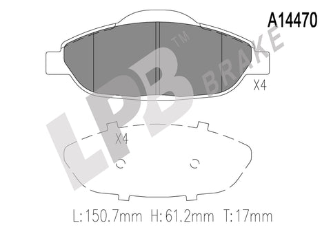 NA14470 Front Pads Peugeot 308 , 408