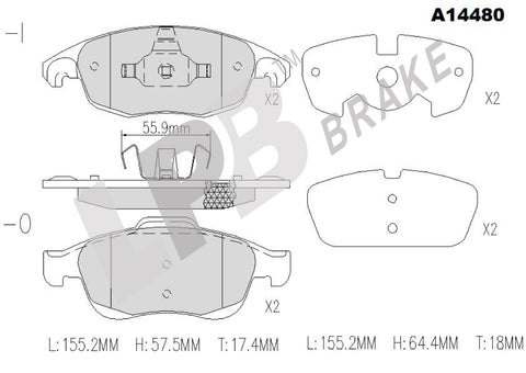 NA14480 Front Pads Peugeot 5008 / Citroen Berlingo B9