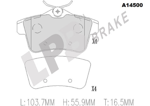 NA14500 Rear Pads Peugeot 508/508 SW , 3008 , RCZ Coupe