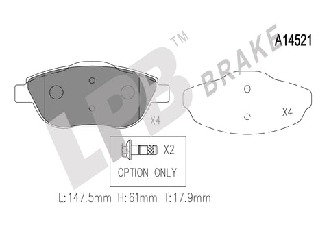 NA14521 Front Pads Peugeot 2008 / Citroen DS3