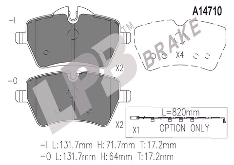 NA14710 Front Pads Mini Cooper R56 / Countryman R60 / Clubman R55