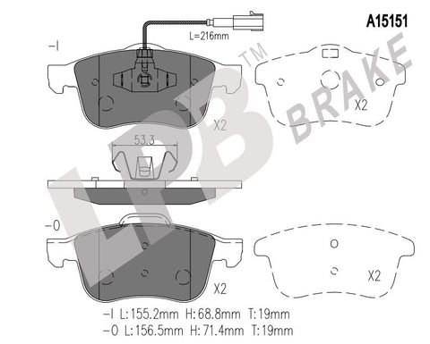 NA15151 Front Pads Alfa Romeo 159 JTS
