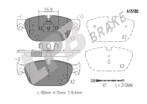 NA15180 Front Pads Peugeot 508 (508 SW) / Citroen DS5 155