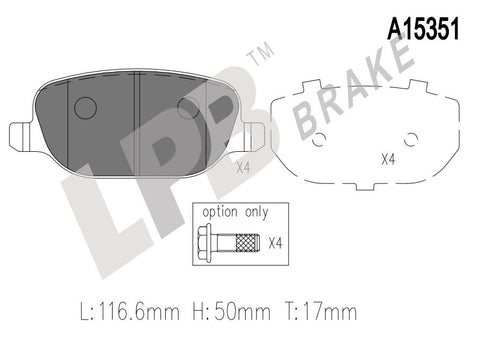 NA15351 Rear Pads Alfa Romeo 159 JTS