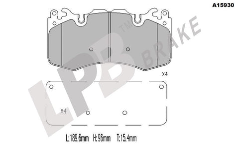 NA15930 Front Pads Range Rover L322