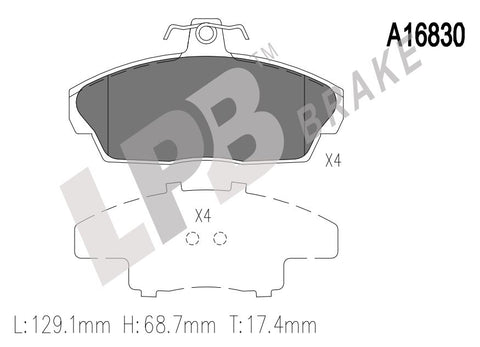 NA16830 Front Pads Land Rover Freelander 1 L314