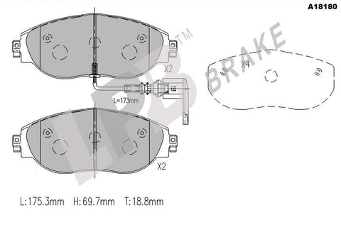 NA18180 Front Pads VW Passat TSI / Sharan / Tiguan