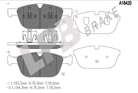 NA18420 Front Pads Volvo X60 / XC60 / X90
