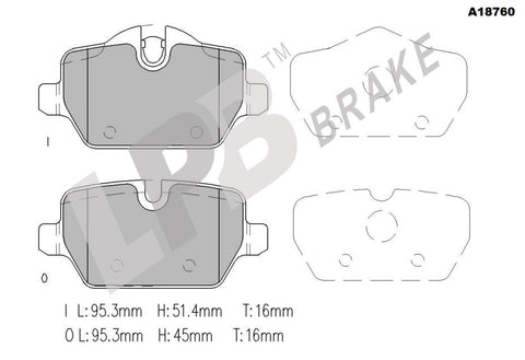 NA18760 Rear Pads Mini Countryman R60 Cooper (S) / JCW