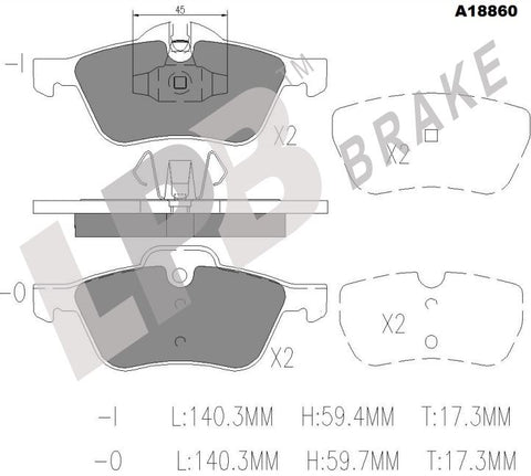 NA18860 Front Pads Mini Cooper R50/53